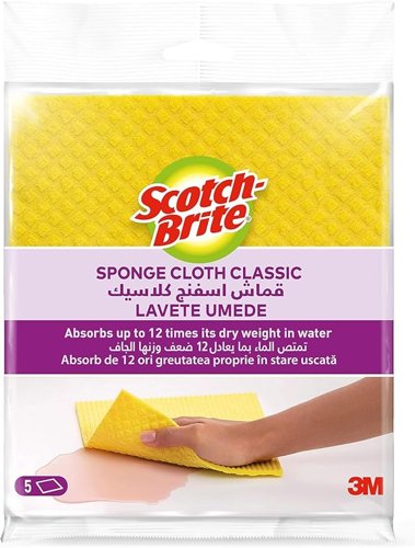 Scotch-Brite Sponge Cloth Classic Yellow (Pack 5) - 7100248928
