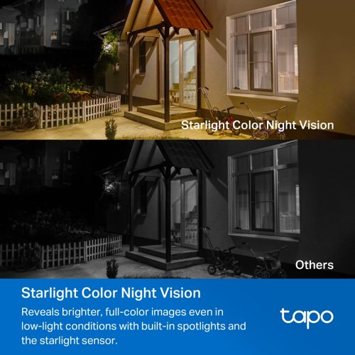 8TP10451522 | Always-on security meets 4K clarity - 4K battery-powered security WiFi camera.4K resolution has 4 x the number of pixels compared to 1080p. This results in greater image clarity, finer details, and a sharper picture. Capture license plates, smaller objects, and more with 4K. Utilising an Edge Improvement algorithm, the Tapo C460 delivers crisper edges and finer details, from facial features to text and even plant textures. With a highly sensitive starlight sensor and integrated spotlights, enjoy full-colour night vision. Enhanced colours offer improved context and detail for quicker, more accurate observations.This battery-powered Wi-Fi camera provides 100% wire-free installation. Use the magnetic base to lock on to any iron surface or mount it on the wall with wire-free versatility.With its remarkable 10,000mAh built-in rechargeable battery, Tapo C460 reduces the frequency of recharges, providing up to 200 days of uninterrupted performance on a single charge.Enjoy a maintenance-free security experience with the Tapo Solar Panel (sold separately), ensuring uninterrupted power supply.The Tapo C460 can connect to both 5 GHz and 2.4 GHz WiFi bands for range flexibility. The 5 GHz connection offers faster speeds at shorter distances while the 2.4 GHz connection provides a longer range.