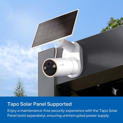 8TP10451522 | Always-on security meets 4K clarity - 4K battery-powered security WiFi camera.4K resolution has 4 x the number of pixels compared to 1080p. This results in greater image clarity, finer details, and a sharper picture. Capture license plates, smaller objects, and more with 4K. Utilising an Edge Improvement algorithm, the Tapo C460 delivers crisper edges and finer details, from facial features to text and even plant textures. With a highly sensitive starlight sensor and integrated spotlights, enjoy full-colour night vision. Enhanced colours offer improved context and detail for quicker, more accurate observations.This battery-powered Wi-Fi camera provides 100% wire-free installation. Use the magnetic base to lock on to any iron surface or mount it on the wall with wire-free versatility.With its remarkable 10,000mAh built-in rechargeable battery, Tapo C460 reduces the frequency of recharges, providing up to 200 days of uninterrupted performance on a single charge.Enjoy a maintenance-free security experience with the Tapo Solar Panel (sold separately), ensuring uninterrupted power supply.The Tapo C460 can connect to both 5 GHz and 2.4 GHz WiFi bands for range flexibility. The 5 GHz connection offers faster speeds at shorter distances while the 2.4 GHz connection provides a longer range.