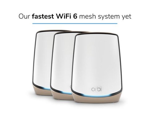 Netgear Orbi 860 AX6000 WiFi System - 1 Router and 2 Extenders Bundle