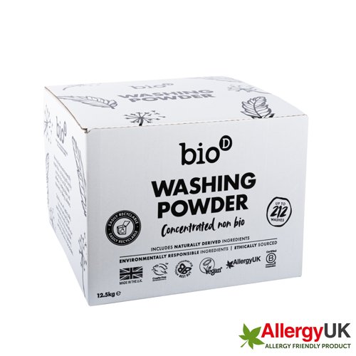 Bio D Unscented Laundry Powder Non Bio 12.5kg Pack- BWP12A