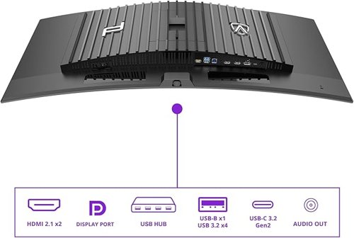 AOC Porsche PD34 34 Inch 3440 x 1440 Pixels Wide Quad HD QD-OLED HDMI DisplayPort USB-C Curved Gaming Monitor