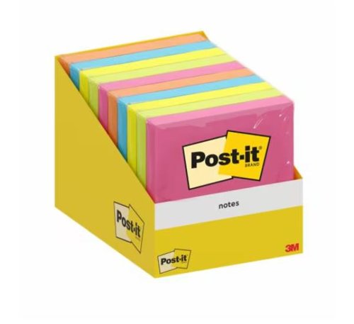 Post-It Notes Retail Display 76x76mm 100 Sheets Assorted Colours (Pack 10) - 7100317840