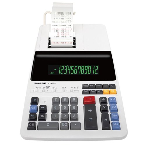 Sharp 12 Digit Printing Calculator - SH-EL2607LG