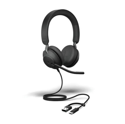 Jabra Evolve2 40 SE USB UC Stereo Headset with USB adaptor 35952J Buy online at Office 5Star or contact us Tel 01594 810081 for assistance