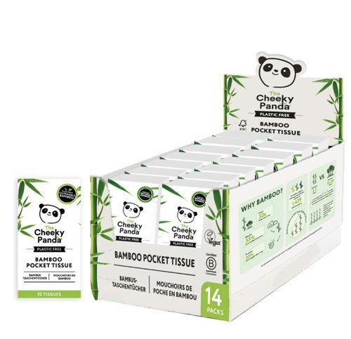 Cheeky Panda Plastic Free Pocket Tissues x10 (Pack of 14) PFPOCKT14