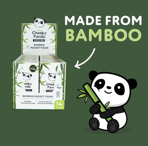 Cheeky Panda Plastic Free Pocket Tissues x10 (Pack of 14) PFPOCKT14
