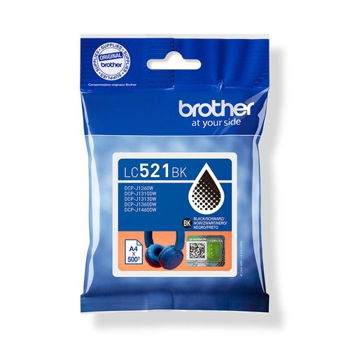 Brother Black Ink Cartridge 500 pages - LC521BK
