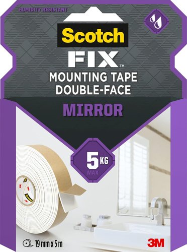 Scotch Fix Mirror Double-sided Mounting Tape Holds up to 5Kg 19mm x 5m (Roll) - 7100263202