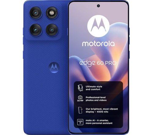 Motorola Edge 60 Pro 6.67 Inch 5G MediaTek Dimensity 8350 12GB RAM 512GB Storage Android 15 Dazzling Blue Mobile Phone