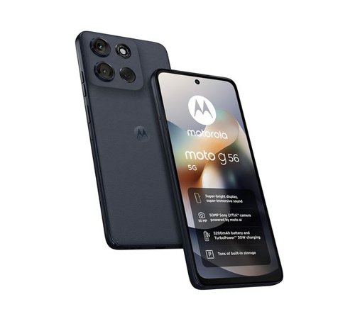 Motorola Moto G56 6.72 Inch 5G MediaTek Dimensity 7060 8GB RAM 256GB Storage Android 15 Black Oyster Mobile Phone