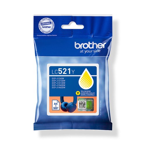 Brother Yellow Ink Cartridge 500 pages - LC521Y