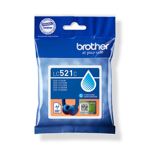Brother Cyan Ink Cartridge 500 pages - LC521C