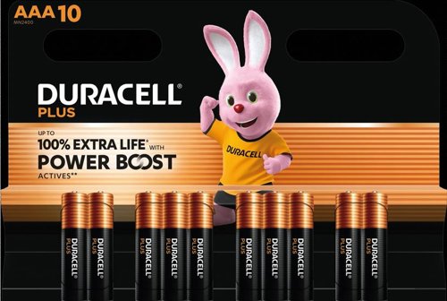 Duracell Plus AAA Batteries with Power Boost (Pack 10) - MN2400B10BOOST