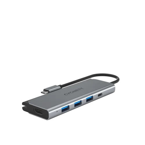 Cygnett Unite TravelMate 5-in-1 USB-C Hub - 3x USB-A Ports; 1x USB-C Port and 1 x HDMI Port