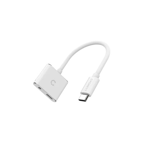 Cygnett Essentials USB-C to Audio Charge White Adapter