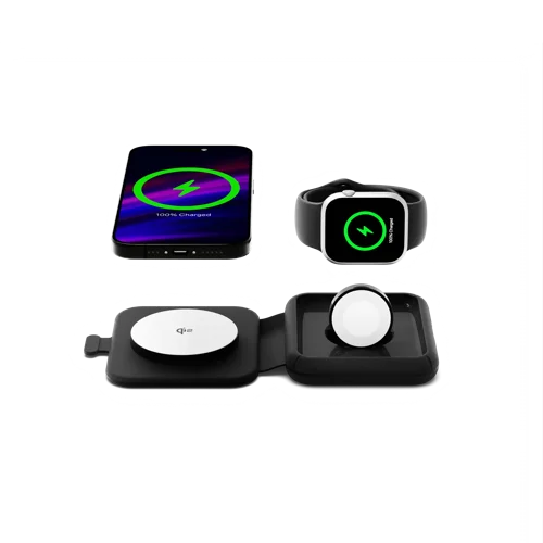Cygnett MagTravel 2-in-1 Qi 2 Black Wireless Charger