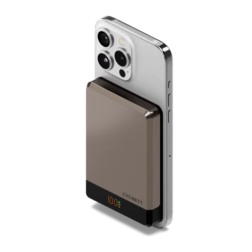 Cygnett 10000 mAh Magnetic Wireless Champagne Power Bank