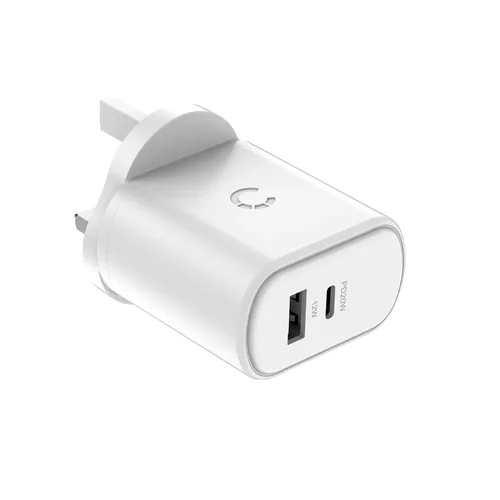 Cygnett PowerPlus 32W USB-C Dual Port White Wall Charger - UK