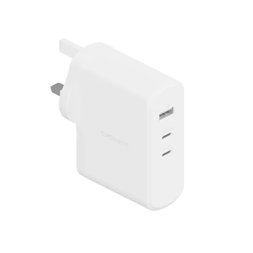 Cygnett PowerMaxx 100W Multi Port GaN White Wall Charger - UK/SG