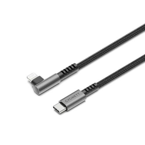 Cygnett 1m Unite Right Angle Lightning to USB-C Black Cable