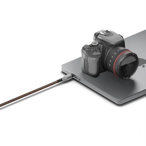 Cygnett 1m Armoured Pro USB-C to USB-C Black and Orange Cable