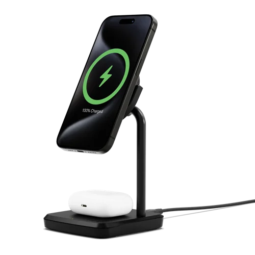 Cygnett ChargeBase 2-in-1 Qi 2 Magnetic Black Wireless Charger