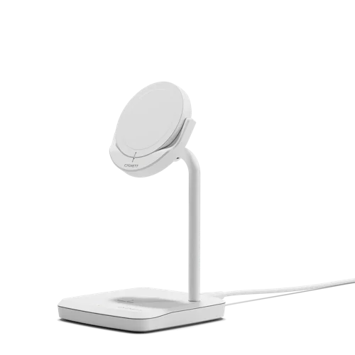 Cygnett ChargeBase 2-in-1 Qi 2 Magnetic White Wireless Charger