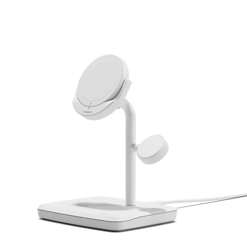 Cygnett ChargeBase 3-in-1 Qi 2 Magnetic White Wireless Charger