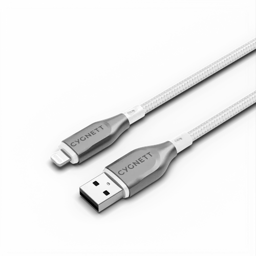 Cygnett 1m Armoured Lightning To USB-A White Cable
