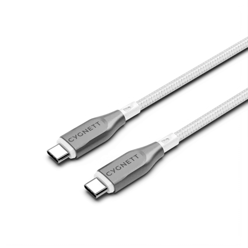 Cygnett 1m Armoured USB-C to USB-C White Cable
