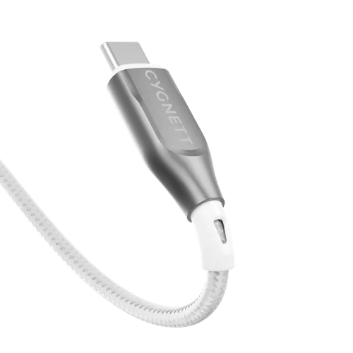Cygnett 1m Armoured USB-C to USB-C White Cable