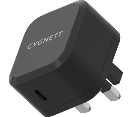 Cygnett Fast 25W USB-C UK Black Wall Charger