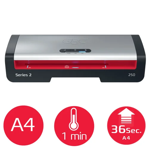 GBC 250 Office A4 Laminator Black & Red - 4410070UK
