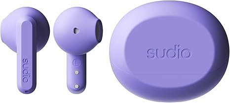 Sudio A3 True Wireless Purple Earbuds with Charging Case