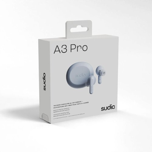 Sudio A3 Pro True Wireless Light Blue Earbuds with Charging Case - Best Price Headphones UK