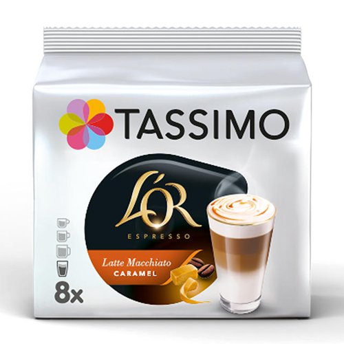 Tassimo LOR Latte Macchiato Caramel Coffee Capsule (Pack 8) - 4090776