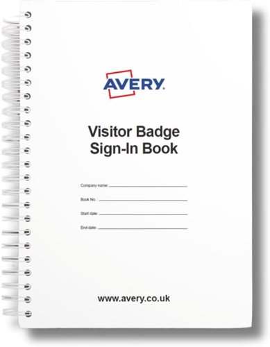 Avery Visitor Badge Sign-In Book Includes 250 Paper Badges (Pack 1 Book + 250 Badges) - 4850S-THR.UK