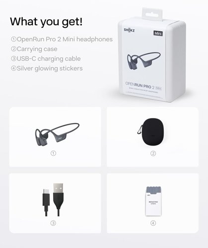 Shokz OpenRun Pro 2 Mini Wireless Black Bone Conduction Headphones