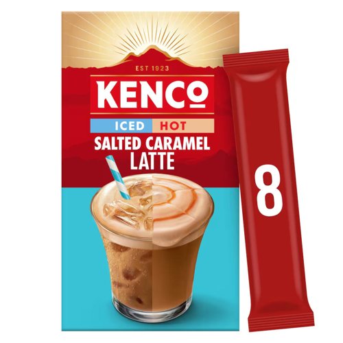 Kenco Salted Caramel Latte Instant Iced/Hot Coffee Sachets 20.3g (Pack of 8) - 4061343
