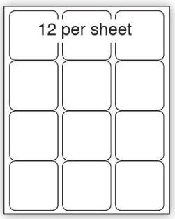 Purely Everyday A4 Matte Finish Labels 63.5x72mm 12 Per Sheet Box 100 Sheets (Pack 1200 Labels) - A41-12PE