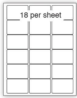 Purely Everyday A4 Matte Finish Labels 63.5x46.6mm 18 Per Sheet Box 100 Sheets (Pack 1800 Labels) - A41-18PE