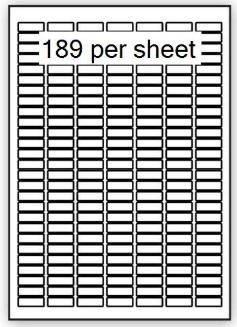 Purely Everyday A4 Matte Finish Labels 25.4x10mm 189 Per Sheet Box 100 Sheets (Pack 18900 Labels) - A41-189PE