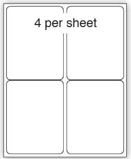 Purely Everyday A4 Matte Finish Labels 99.1x139mm 4 Per Sheet Box 100 Sheets (Pack 400 Labels) - A41-4PE