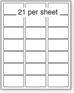 Purely Everyday A4 Matte Finish Labels 63.5x38.1mm 21 Per Sheet Box 100 Sheets (Pack 2100 Labels) - A41-21PE