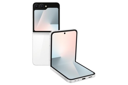 Samsung Galaxy Flip7 FE 6.7 Inch 5G Exynos 2400 8GB RAM 128GB Storage Android 16 White Mobile Phone