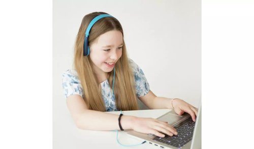 JLab Audio JBuddies Pop Wired 3.5mm Connector Blue Headphones