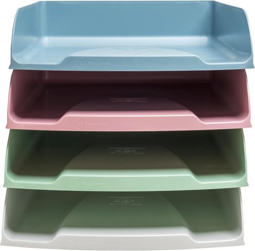 Exacompta AutentiK Letter Trays Assorted Colours Set of 4 - 111303SETD