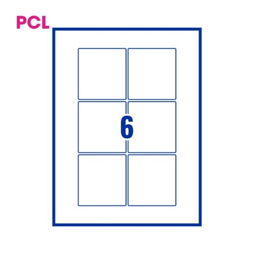 Pcl 55800W White Opaque Labels 200/Bx 75mmx80mm 6 Labels Per Sheet 3P