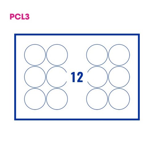 Pcl3 76 Gloss Perm Labels 12 Lab/Sht Sra3 100Sh/Bx 100% PEFC Certified